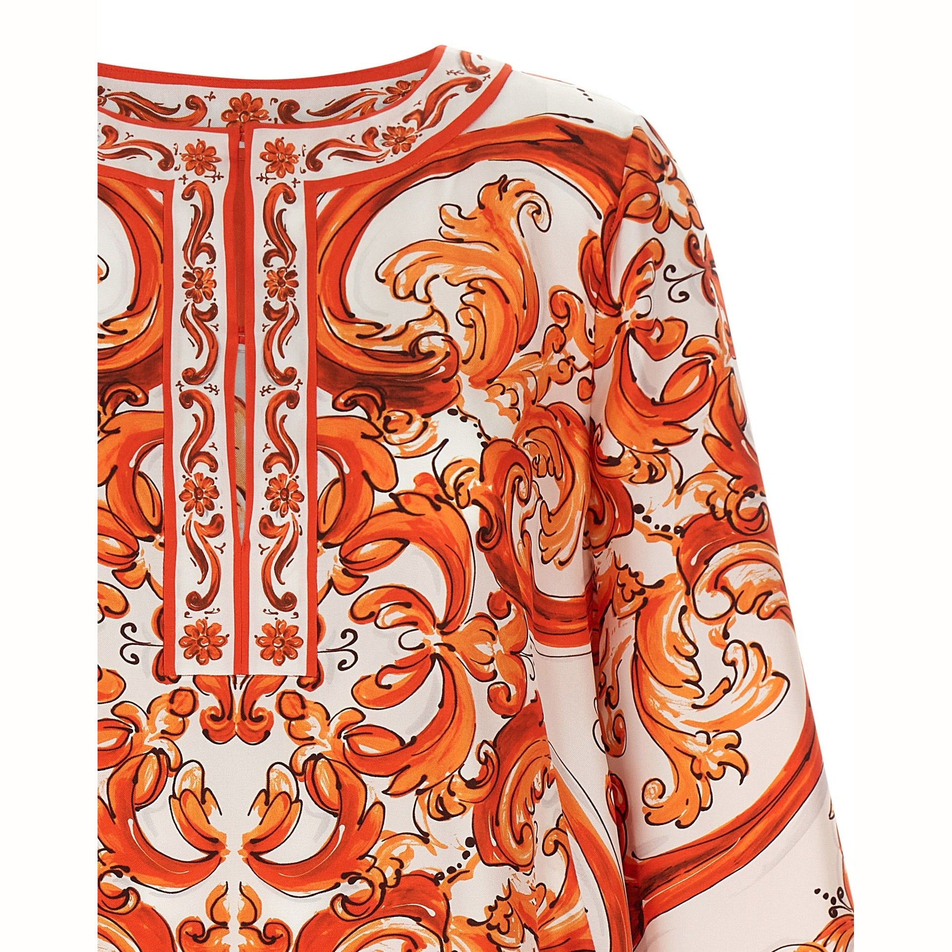Dolce & Gabbana Orange Silk Short Dress