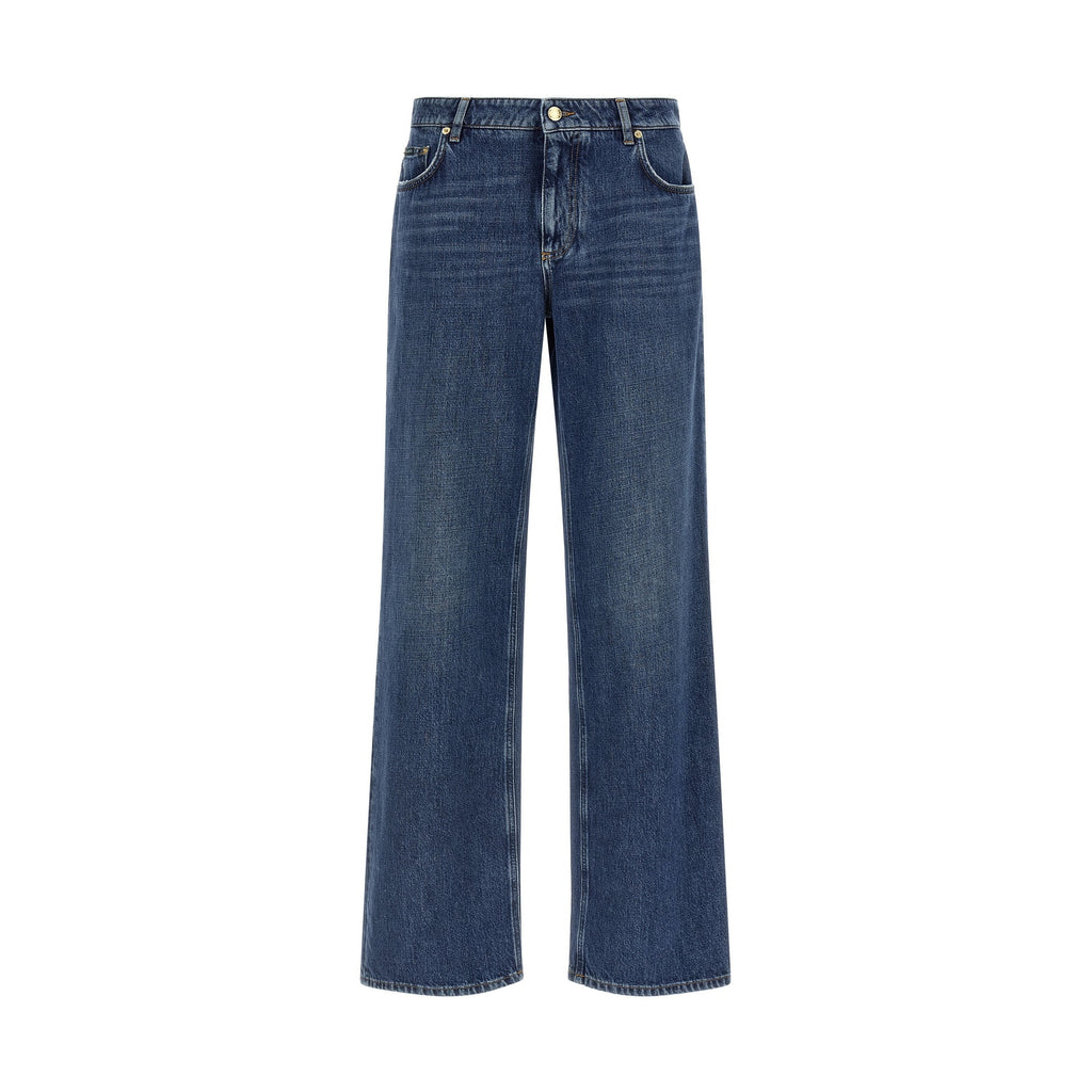 Dolce & Gabbana Blue Cotton Relaxed Fit Jeans
