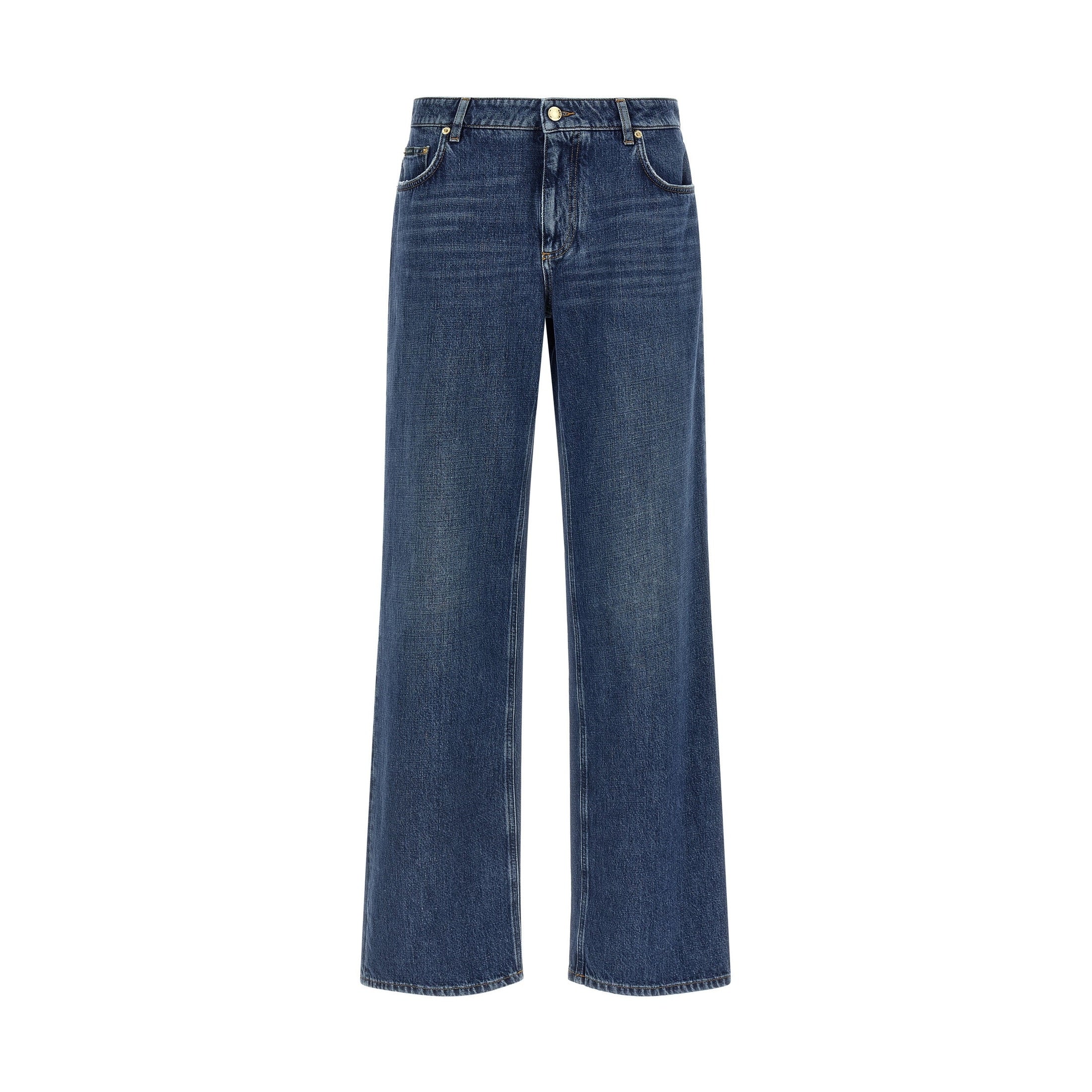 Dolce & Gabbana Blue Cotton Relaxed Fit Jeans