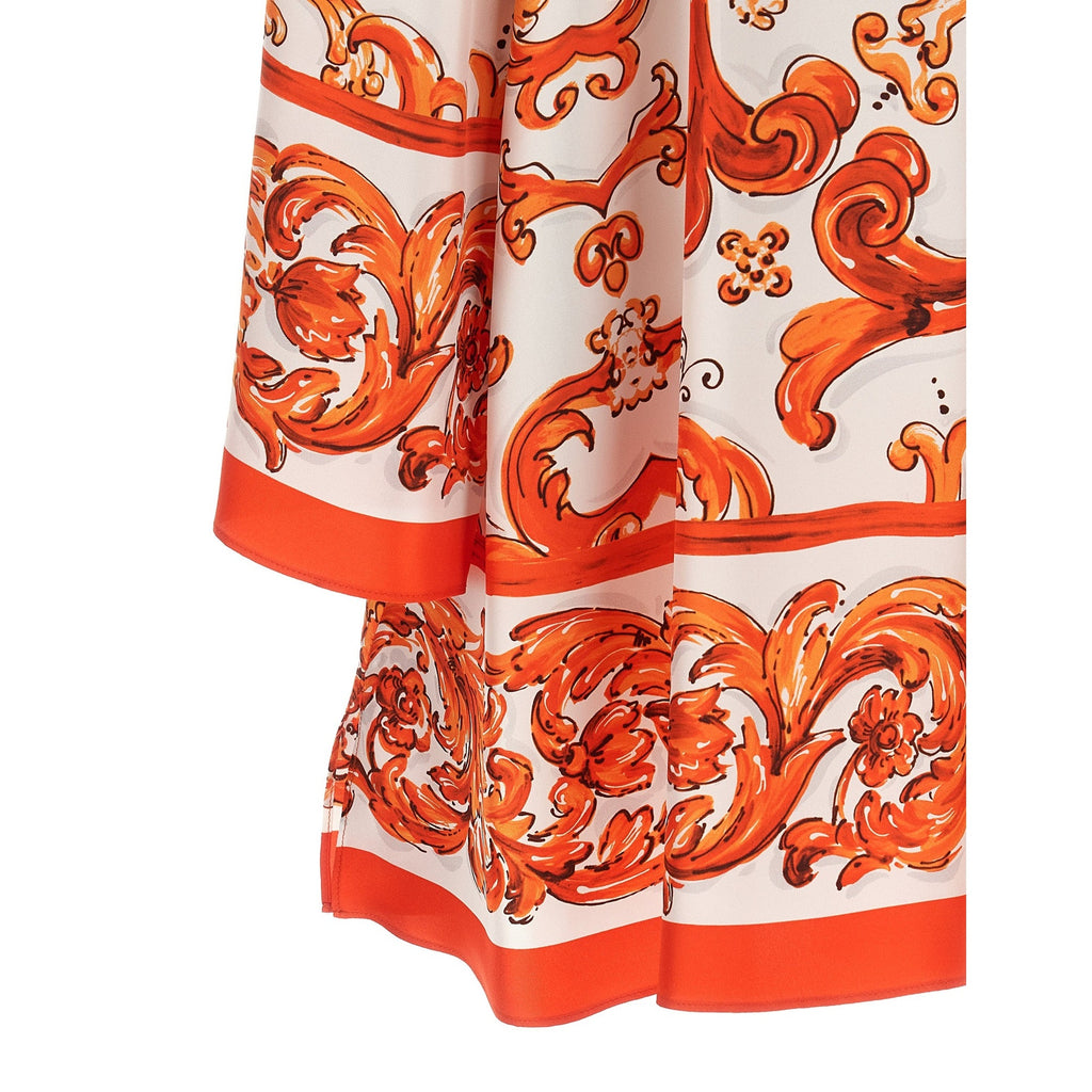 Dolce & Gabbana Orange Silk Short Dress
