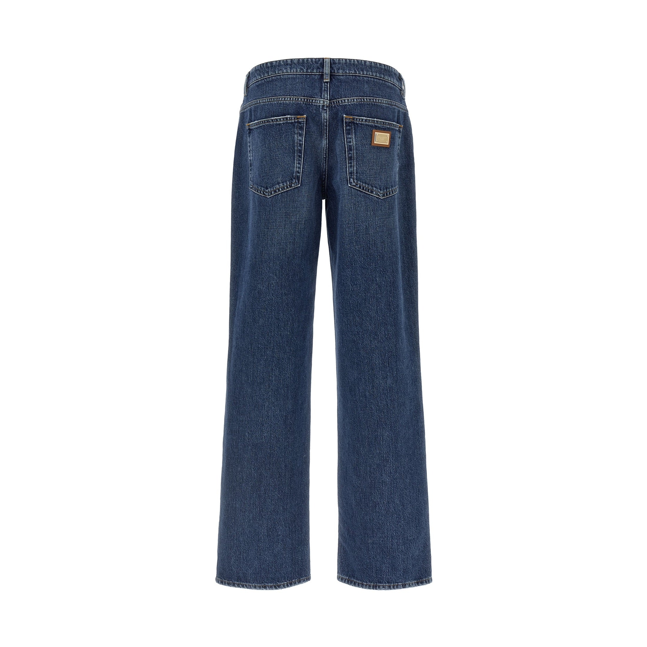 Dolce & Gabbana Blue Cotton Relaxed Fit Jeans