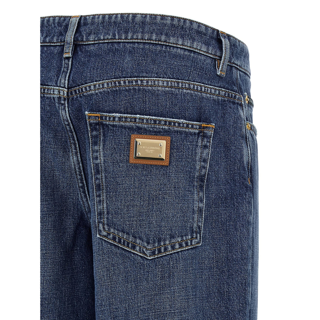 Dolce & Gabbana Blue Cotton Relaxed Fit Jeans