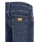 Dolce & Gabbana Blue Cotton Relaxed Fit Jeans