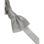 Dolce & Gabbana Men Gray 100% Silk Adjustable Neck Papillon Bow Tie