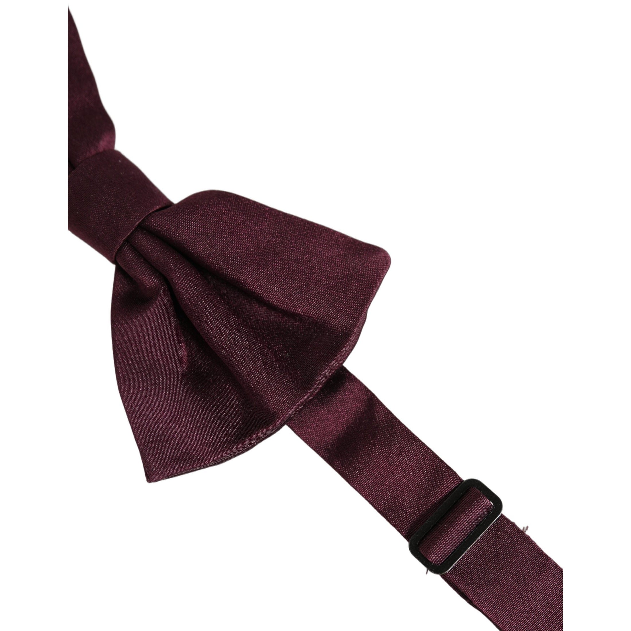 Dolce & Gabbana Men Maroon 100% Silk Adjustable Neck Papillon Bow Tie