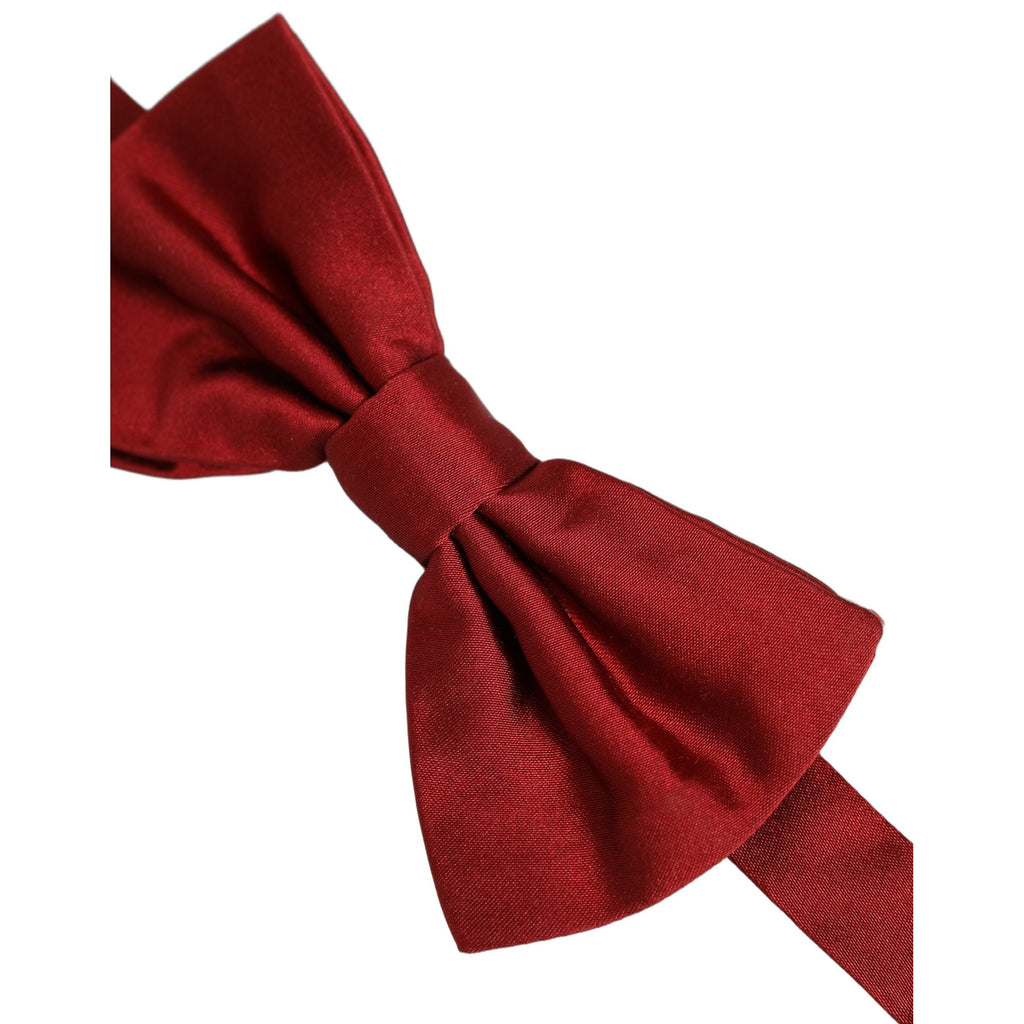 Dolce & Gabbana Men Red 100% Silk Adjustable Neck Papillon Bow Tie