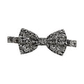 Dolce & Gabbana Tie Black White Paisley Silk Adjustable Neck Papillon Bow