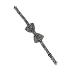 Dolce & Gabbana Tie Black White Paisley Silk Adjustable Neck Papillon Bow