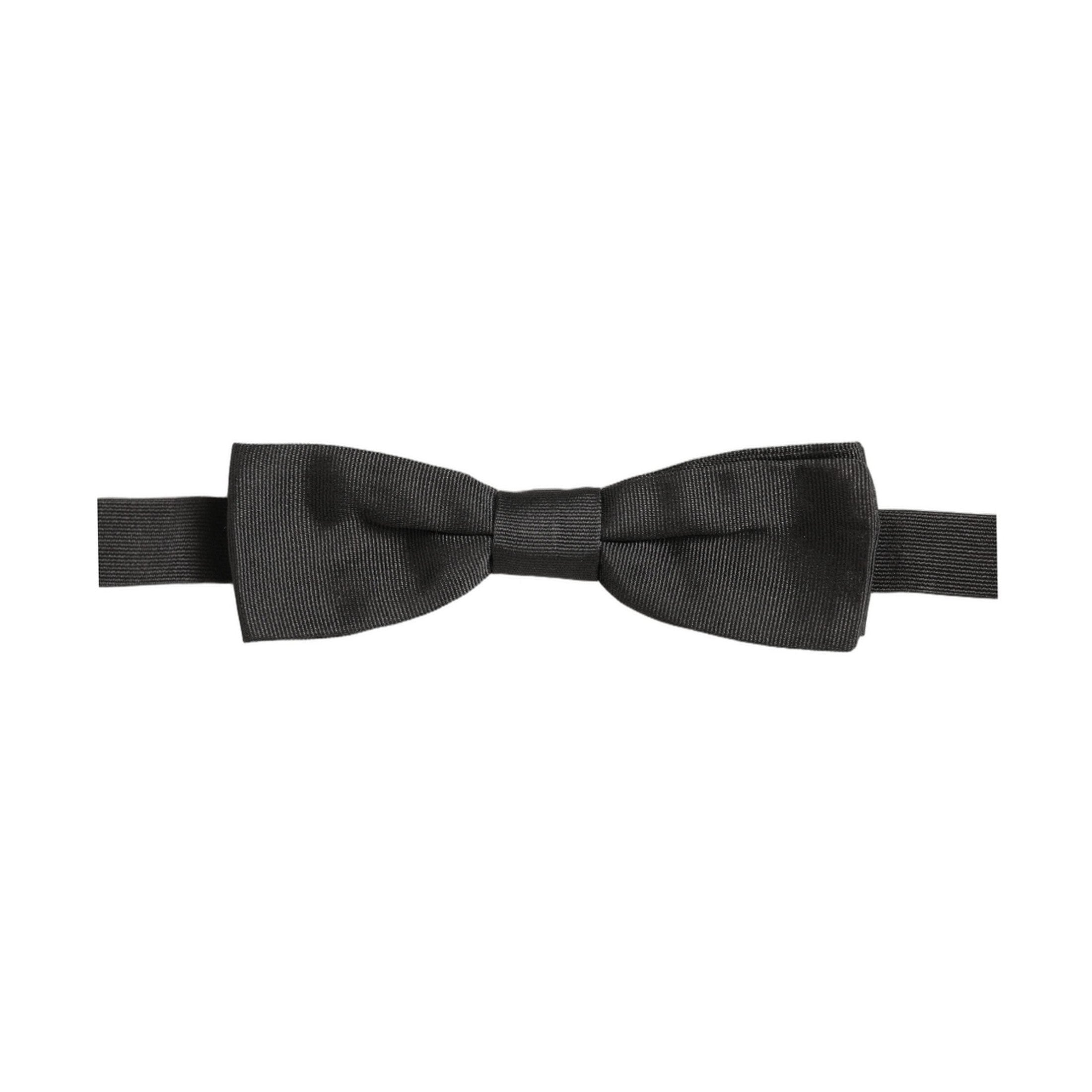 Dolce & Gabbana Men Black 100% Cotton Adjustable Neck Papillon Bow Tie