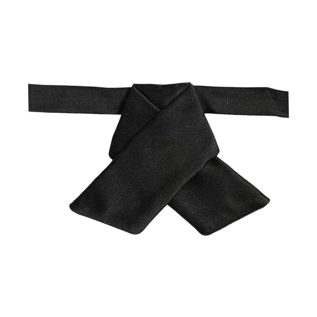 Dolce & Gabbana Men Black 100% SIlk Adjustable Neck Papillon Bow Tie
