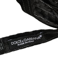 Dolce & Gabbana Men Black Pinstripe Silk Adjustable Neck Papillon Bow Tie
