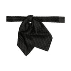 Dolce & Gabbana Men Black Pinstripe Silk Adjustable Neck Papillon Bow Tie