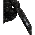 Dolce & Gabbana Men Black Pinstripe Silk Adjustable Neck Papillon Bow Tie