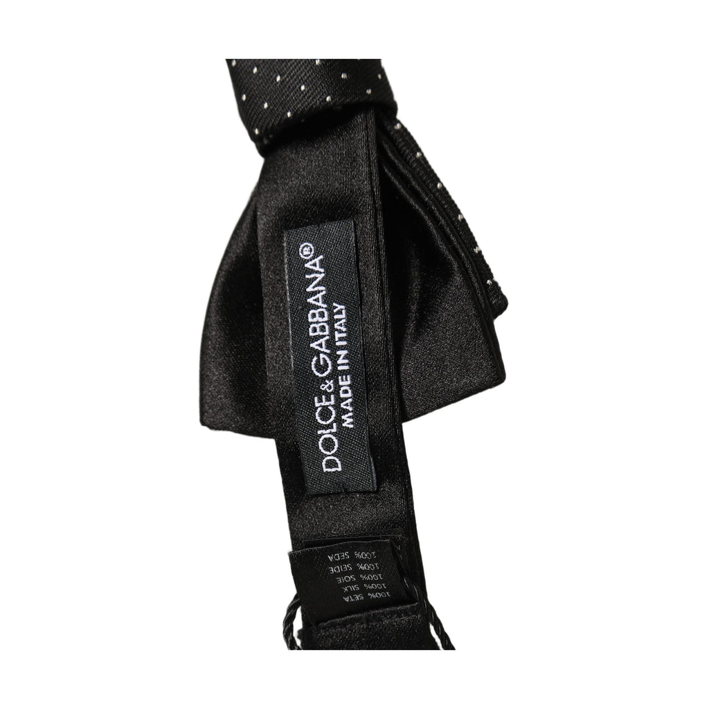 Dolce & Gabbana Men Black DG Polka Dot Adjustable Neck Papillon Bow Tie