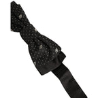 Dolce & Gabbana Men Black DG Polka Dot Adjustable Neck Papillon Bow Tie