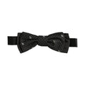 Men Black DG Polka Dot Adjustable Neck Papillon Bow Tie