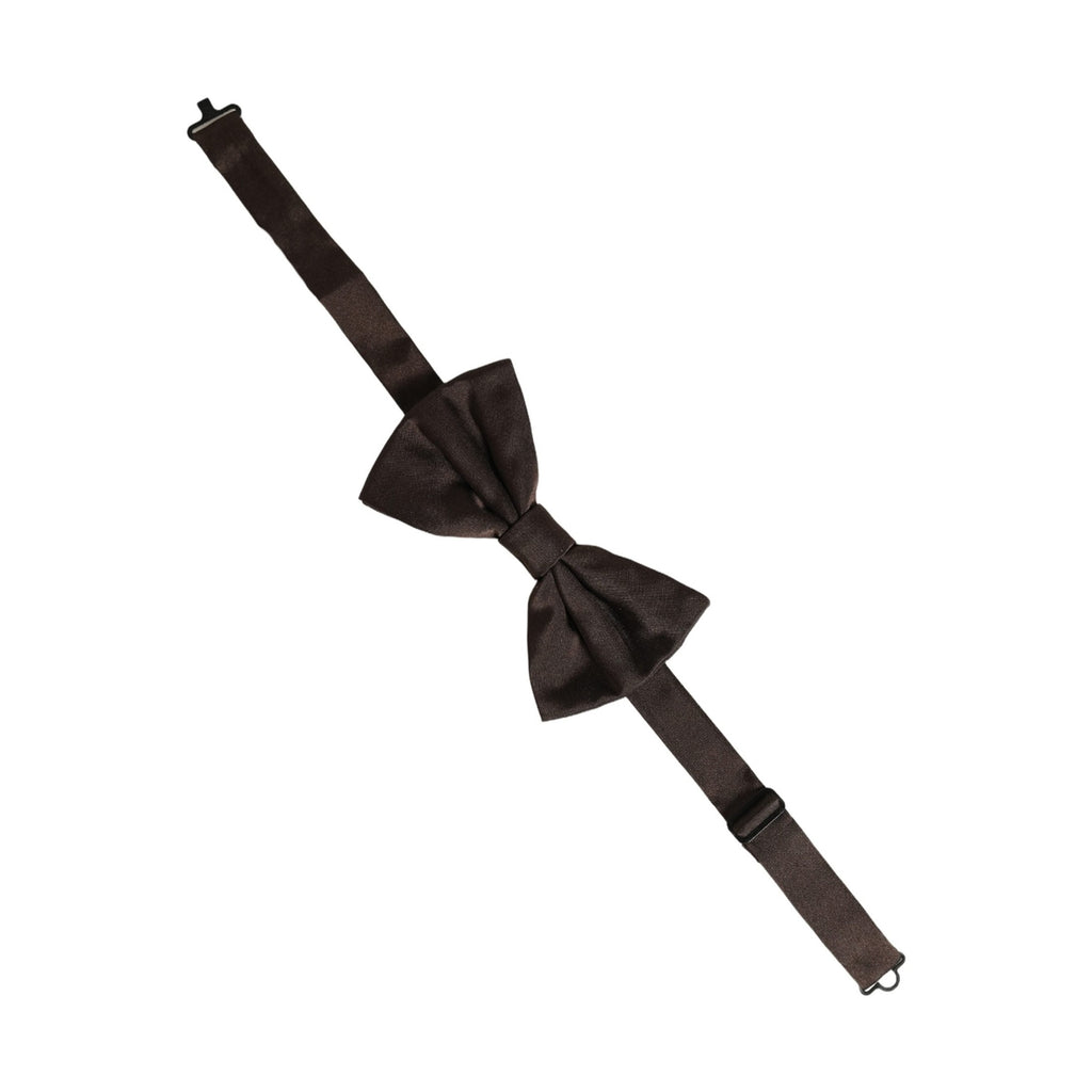 Dolce & Gabbana Men Brown 100% Silk Adjustable Neck Papillon Bow Tie