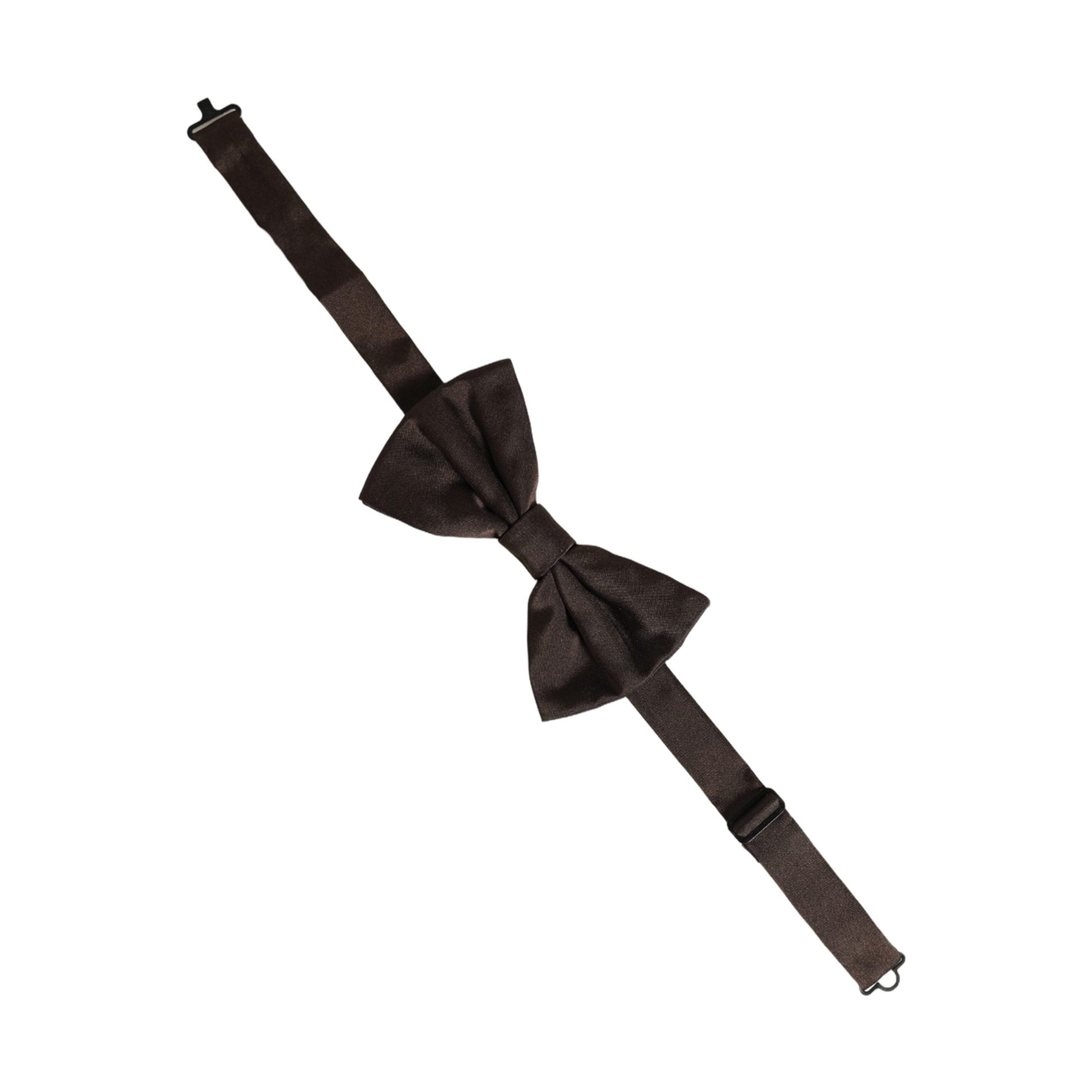 Dolce & Gabbana Men Brown 100% Silk Adjustable Neck Papillon Bow Tie