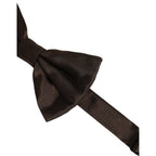 Dolce & Gabbana Men Brown 100% Silk Adjustable Neck Papillon Bow Tie