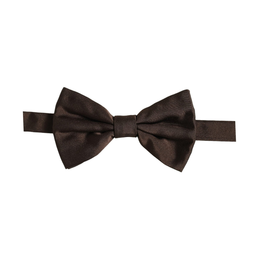 Dolce & Gabbana Men Brown 100% Silk Adjustable Neck Papillon Bow Tie
