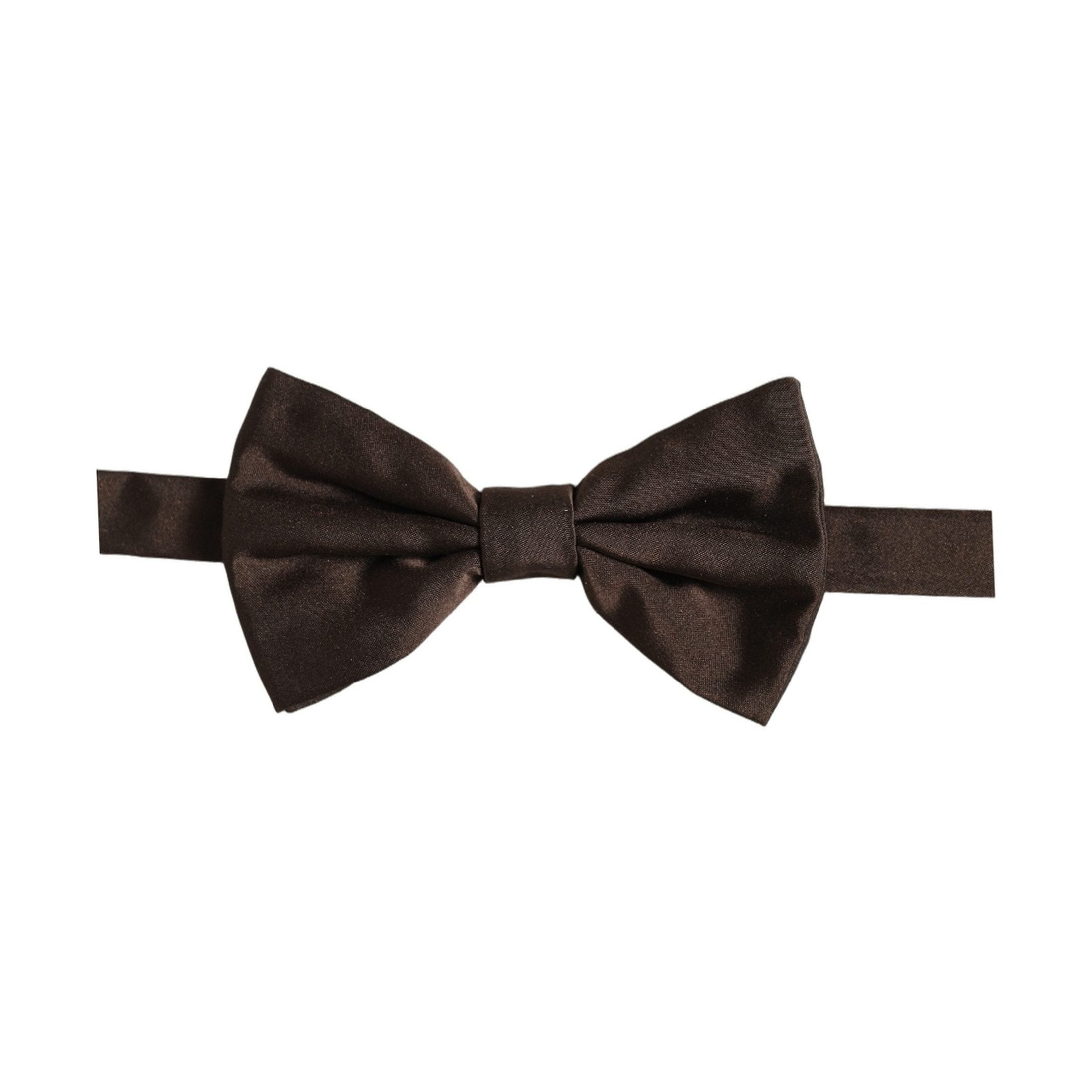 Dolce & Gabbana Men Brown 100% Silk Adjustable Neck Papillon Bow Tie