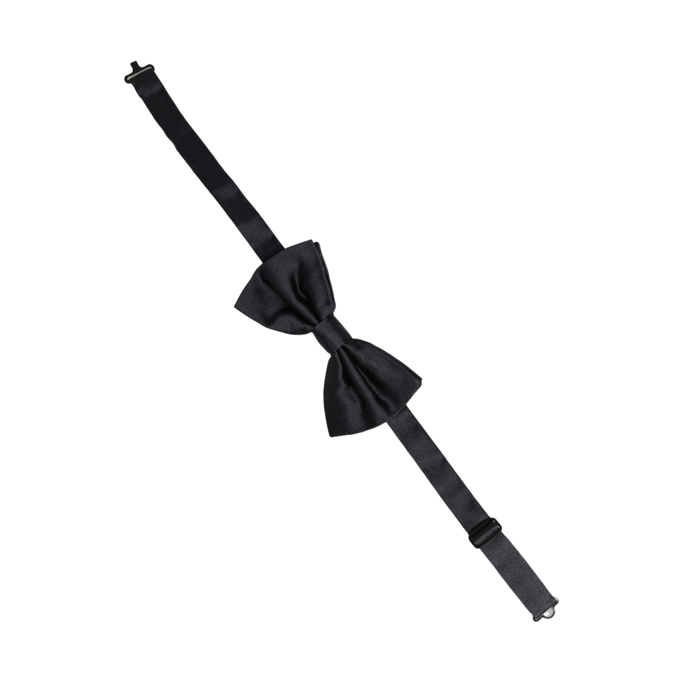 Dolce & Gabbana Men Black 100% Silk Adjustable Neck Papillon Bow Tie