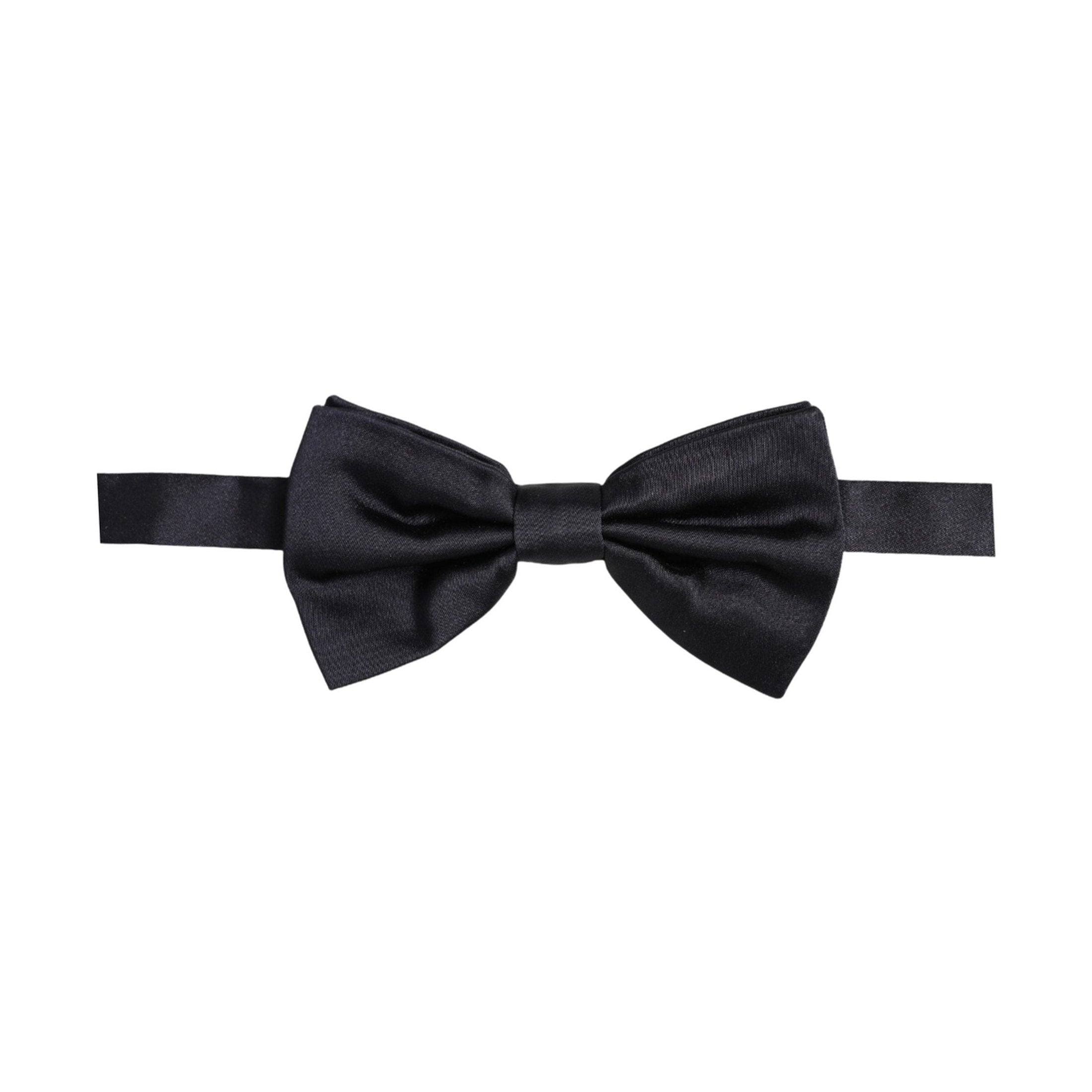 Dolce & Gabbana Men Black 100% Silk Adjustable Neck Papillon Bow Tie