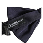 Dolce & Gabbana Men Dark Blue Silk Adjustable Neck Papillon Bow Tie
