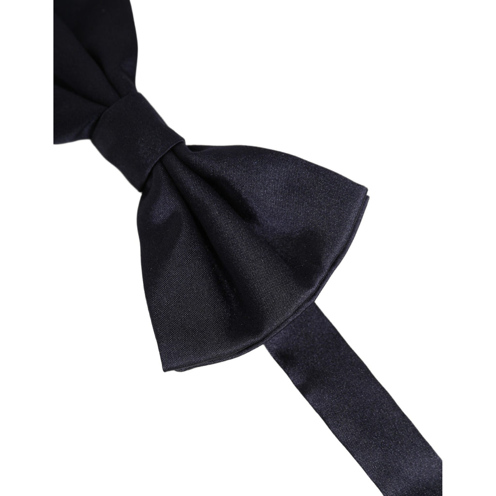 Dolce & Gabbana Men Dark Blue Silk Adjustable Neck Papillon Bow Tie