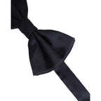 Dolce & Gabbana Men Dark Blue Silk Adjustable Neck Papillon Bow Tie