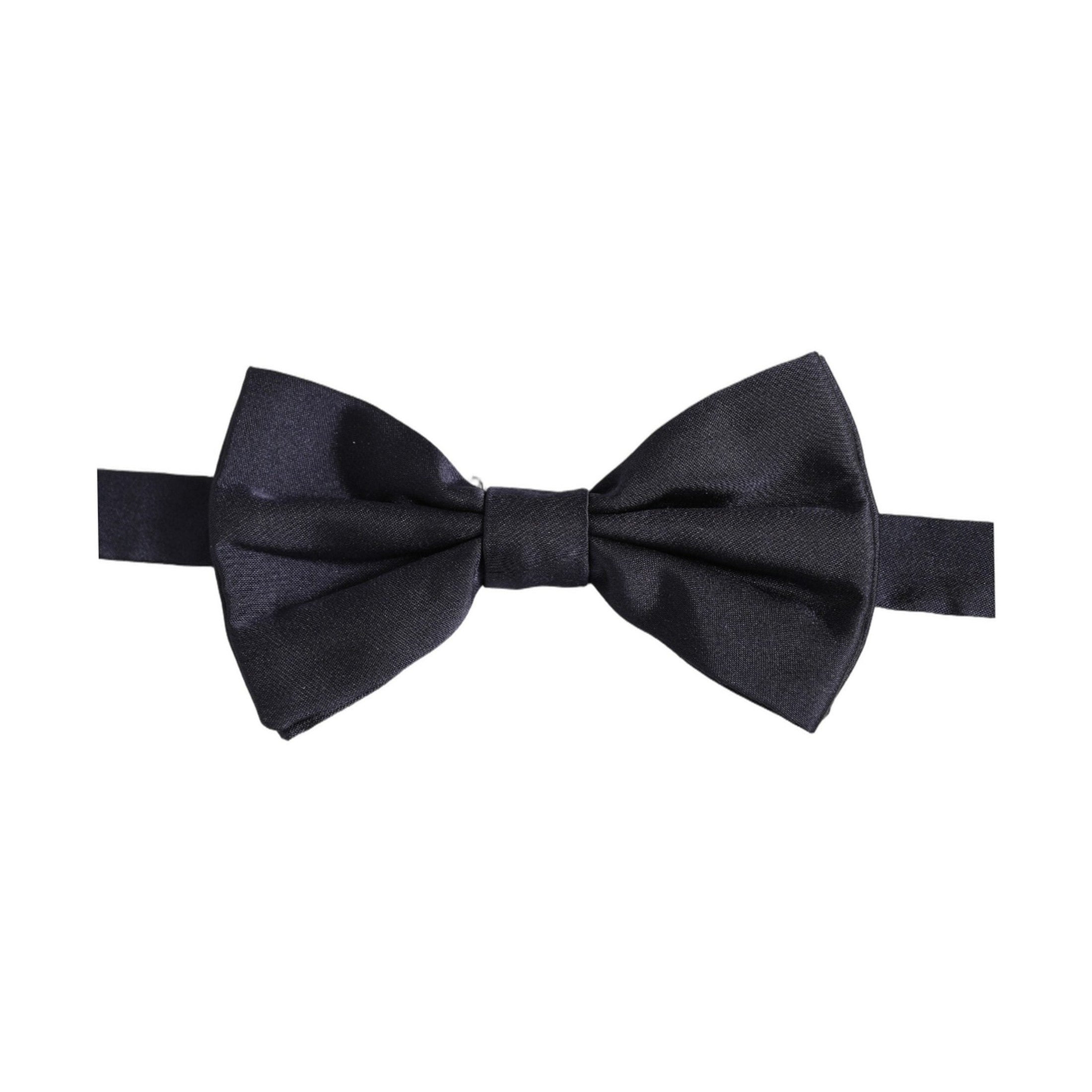 Dolce & Gabbana Men Dark Blue Silk Adjustable Neck Papillon Bow Tie