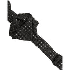 Dolce & Gabbana Men Black Polka Dot Silk Adjustable Neck Papillon Bow Tie