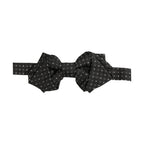 Dolce & Gabbana Men Black Polka Dot Silk Adjustable Neck Papillon Bow Tie