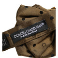 Dolce & Gabbana Men Brown Polka Dot Silk Adjustable Neck Papillon Bow Tie