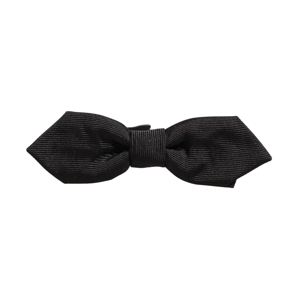 Dolce & Gabbana Men Black 100% Silk Adjustable Neck Papillon Bow Tie