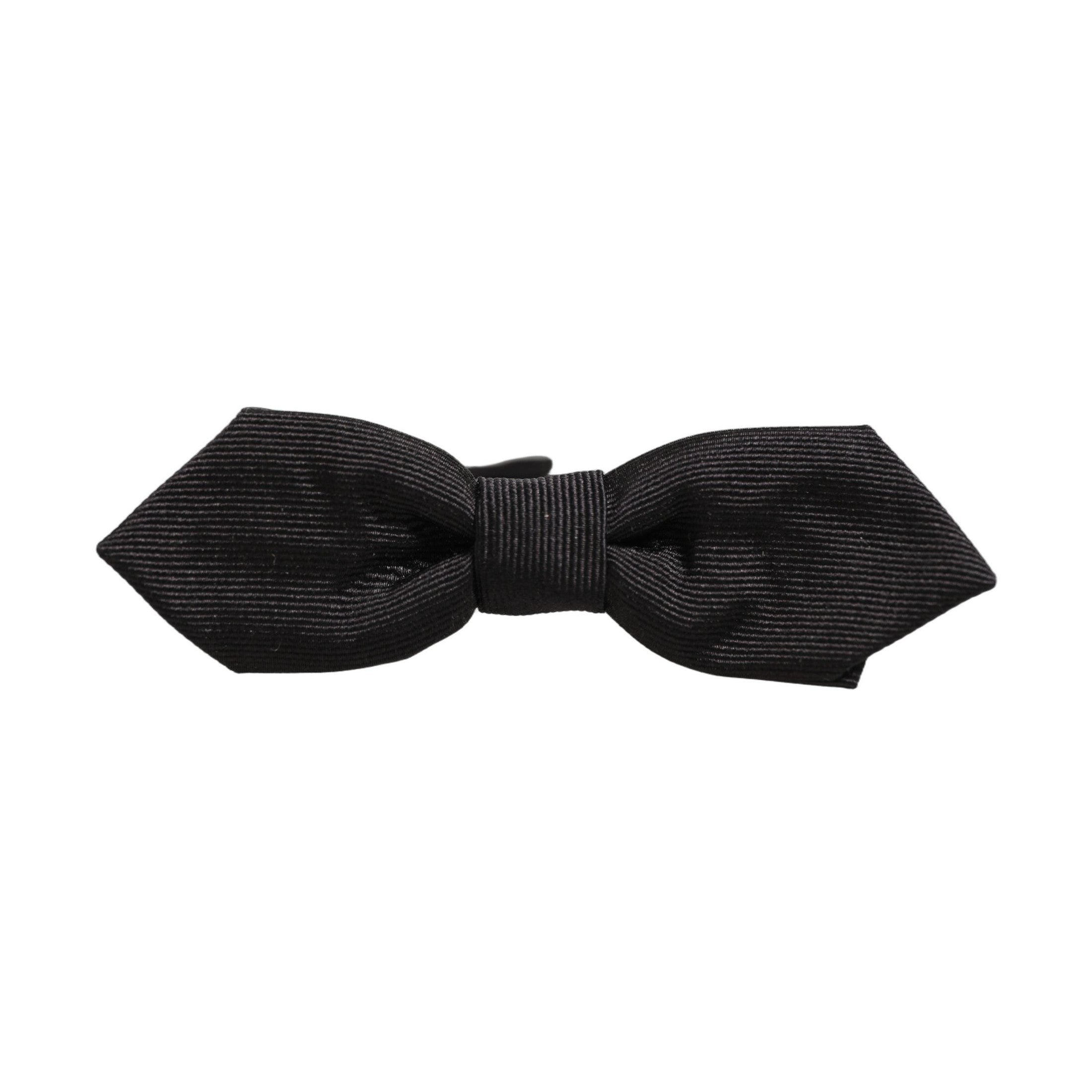 Dolce & Gabbana Men Black 100% Silk Adjustable Neck Papillon Bow Tie