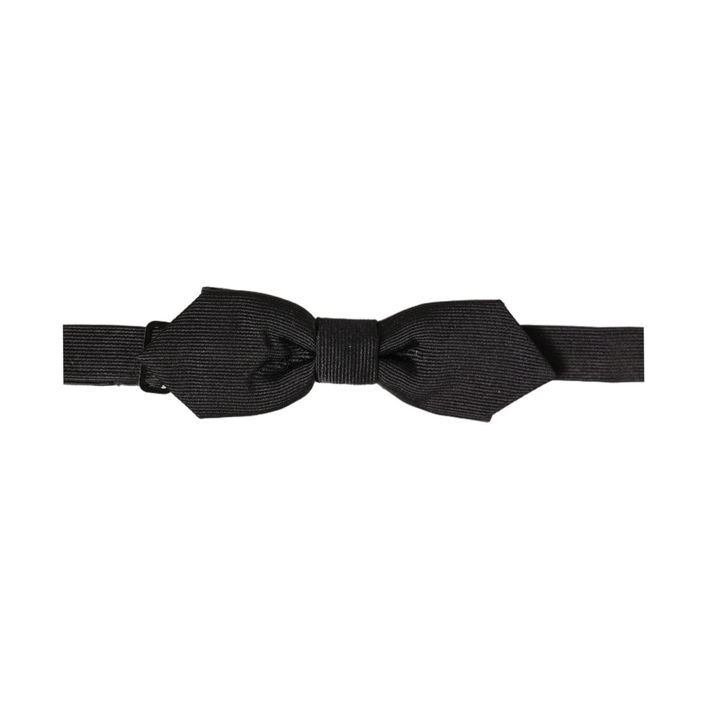 Dolce & Gabbana Men Black 100% Silk Adjustable Neck Papillon Bow Tie
