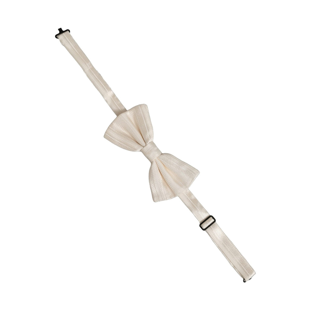 Dolce & Gabbana Men White 100% Silk Adjustable Neck Papillon Bow Tie