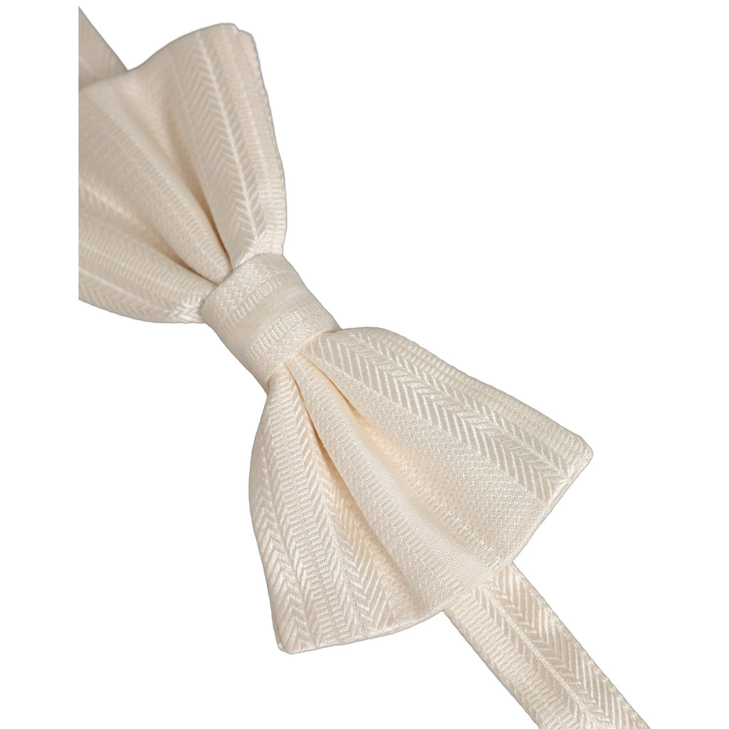 Dolce & Gabbana Men White 100% Silk Adjustable Neck Papillon Bow Tie