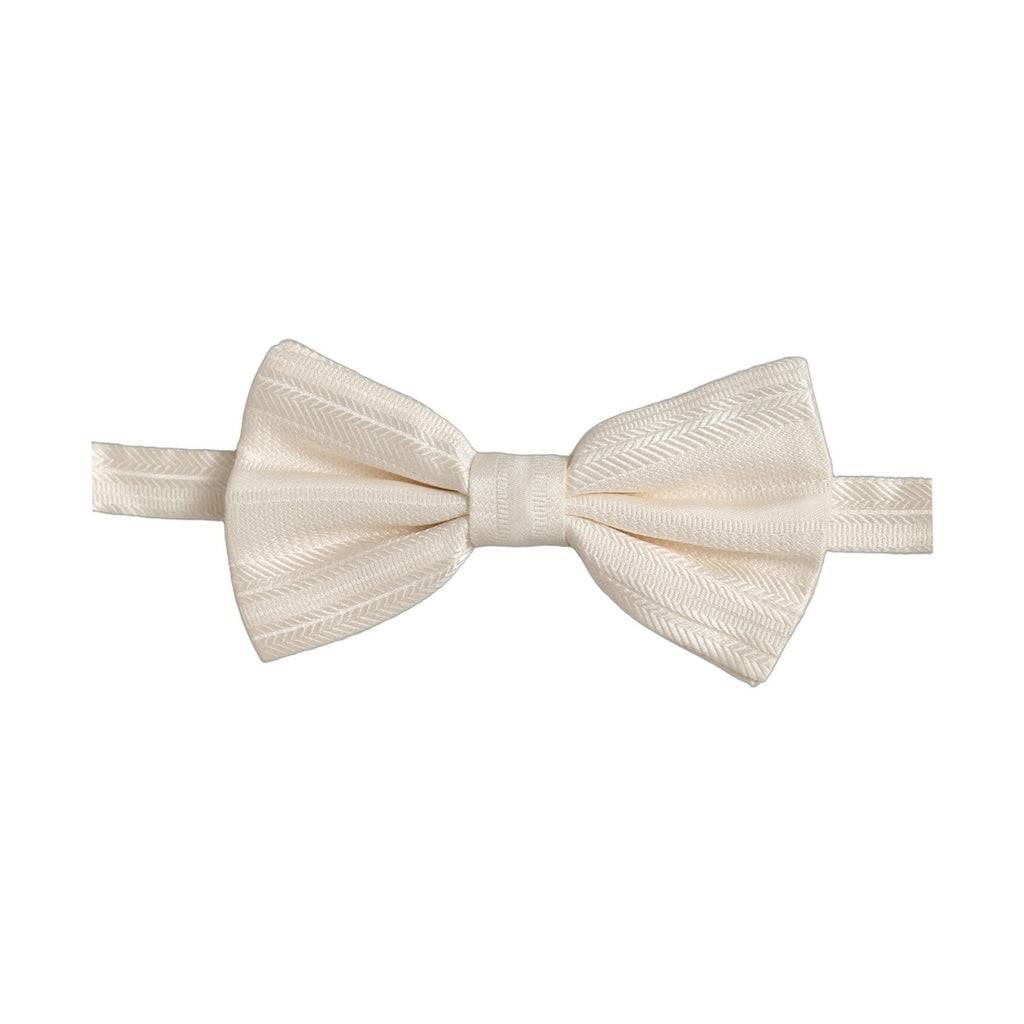 Dolce & Gabbana Men White 100% Silk Adjustable Neck Papillon Bow Tie