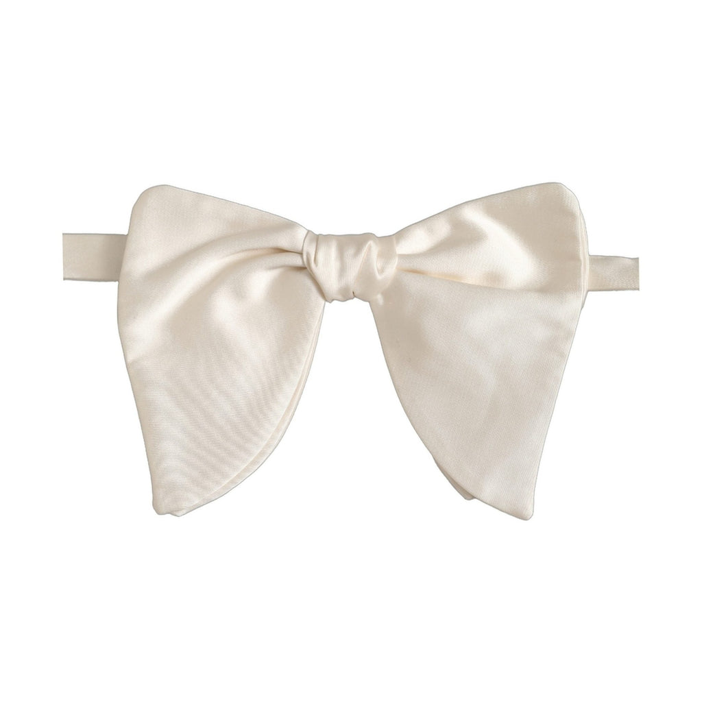 Dolce & Gabbana Men White 100% Silk Adjustable Neck Papillon Bow Tie