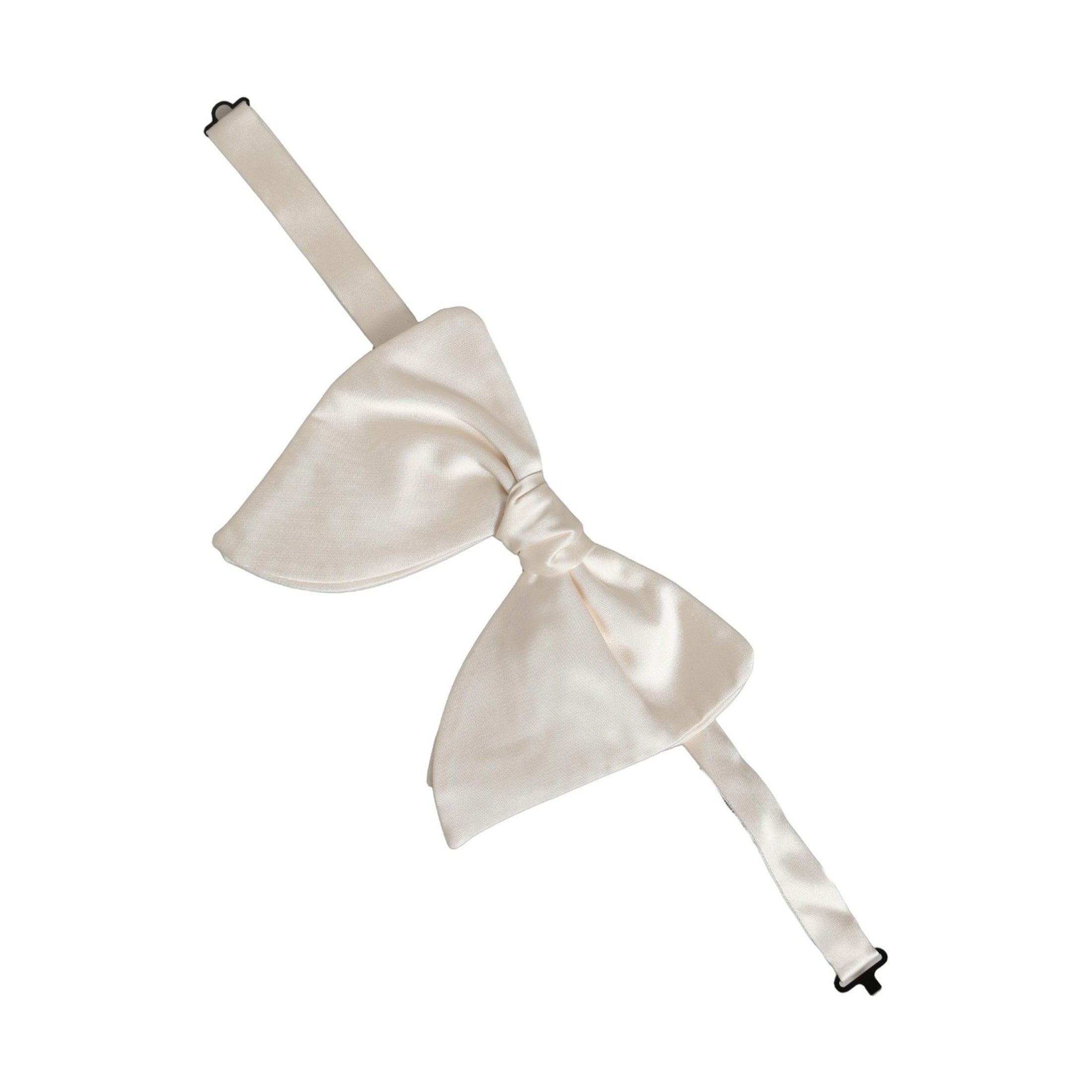 Dolce & Gabbana Men White 100% Silk Adjustable Neck Papillon Bow Tie