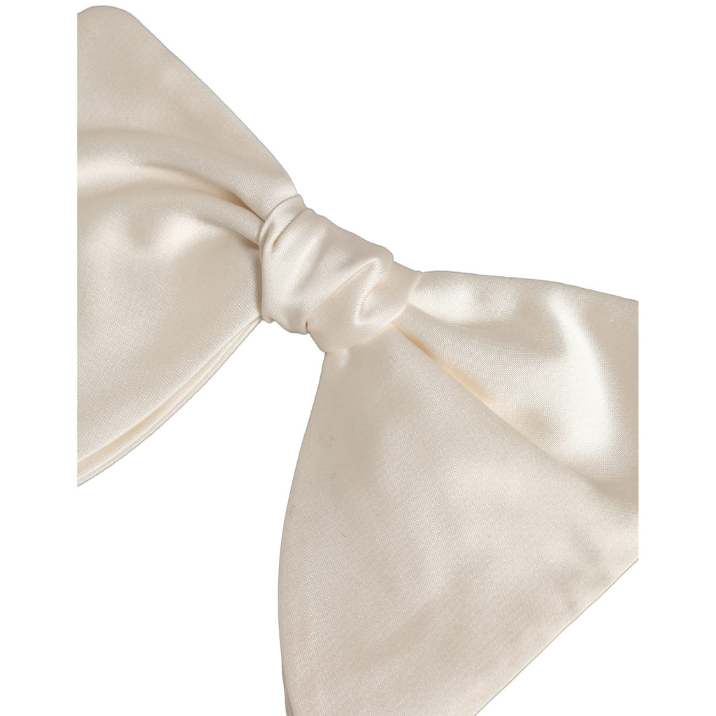 Dolce & Gabbana Men White 100% Silk Adjustable Neck Papillon Bow Tie