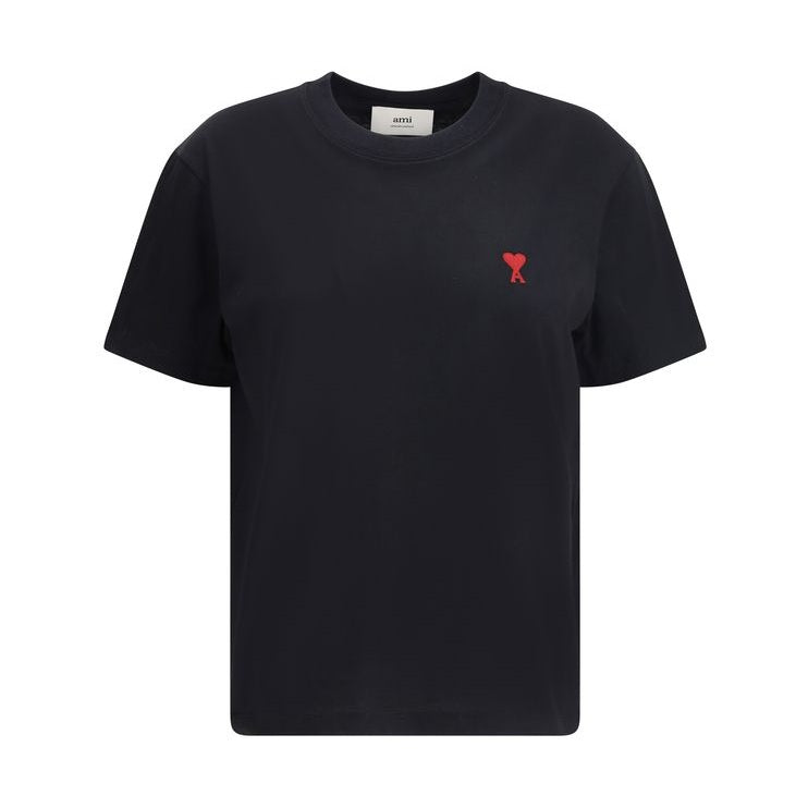 Ami Paris Black Cotton T-Shirt