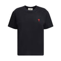 Ami Paris Black Cotton T-Shirt
