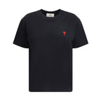 Ami Paris Black Cotton T-Shirt
