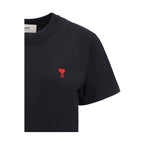 Ami Paris Black Cotton T-Shirt