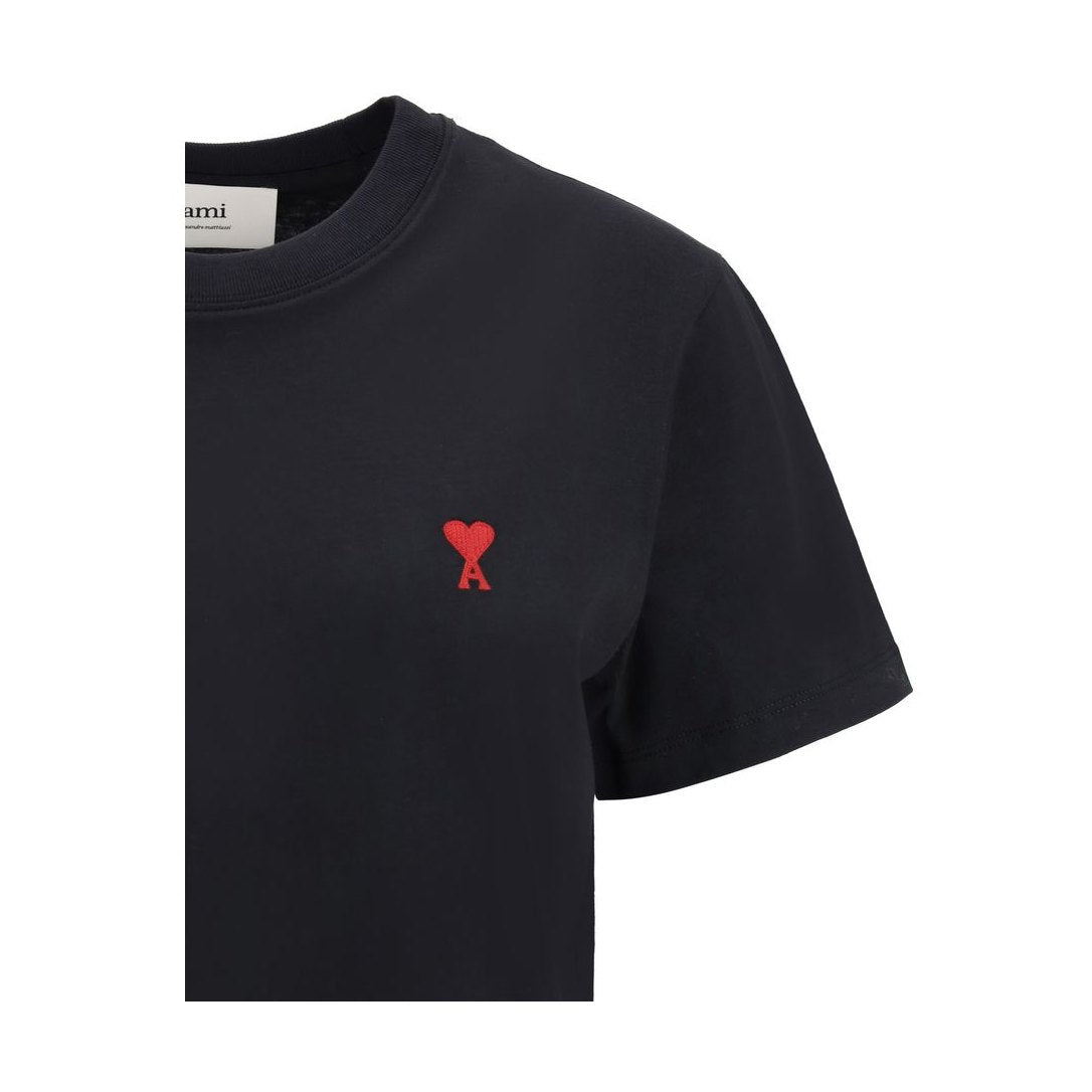 Ami Paris Black Cotton T-Shirt