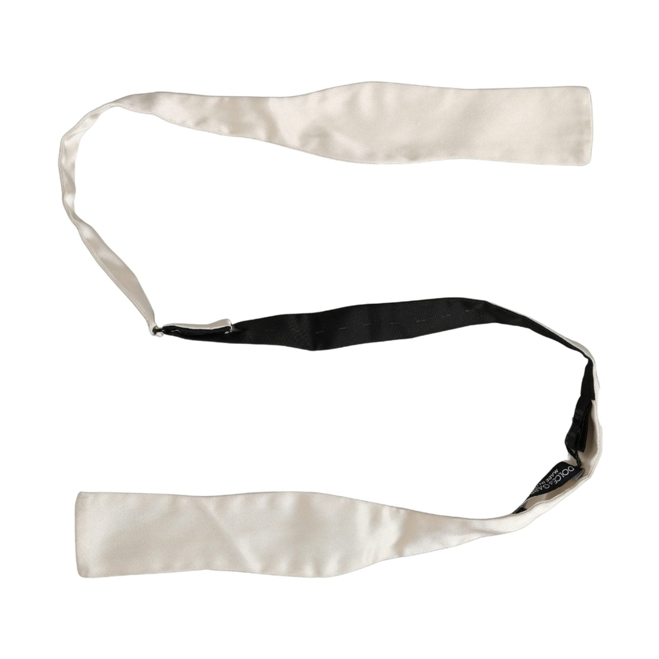 Dolce & Gabbana Men White 100% Silk Adjustable Neck Papillon Bow Tie