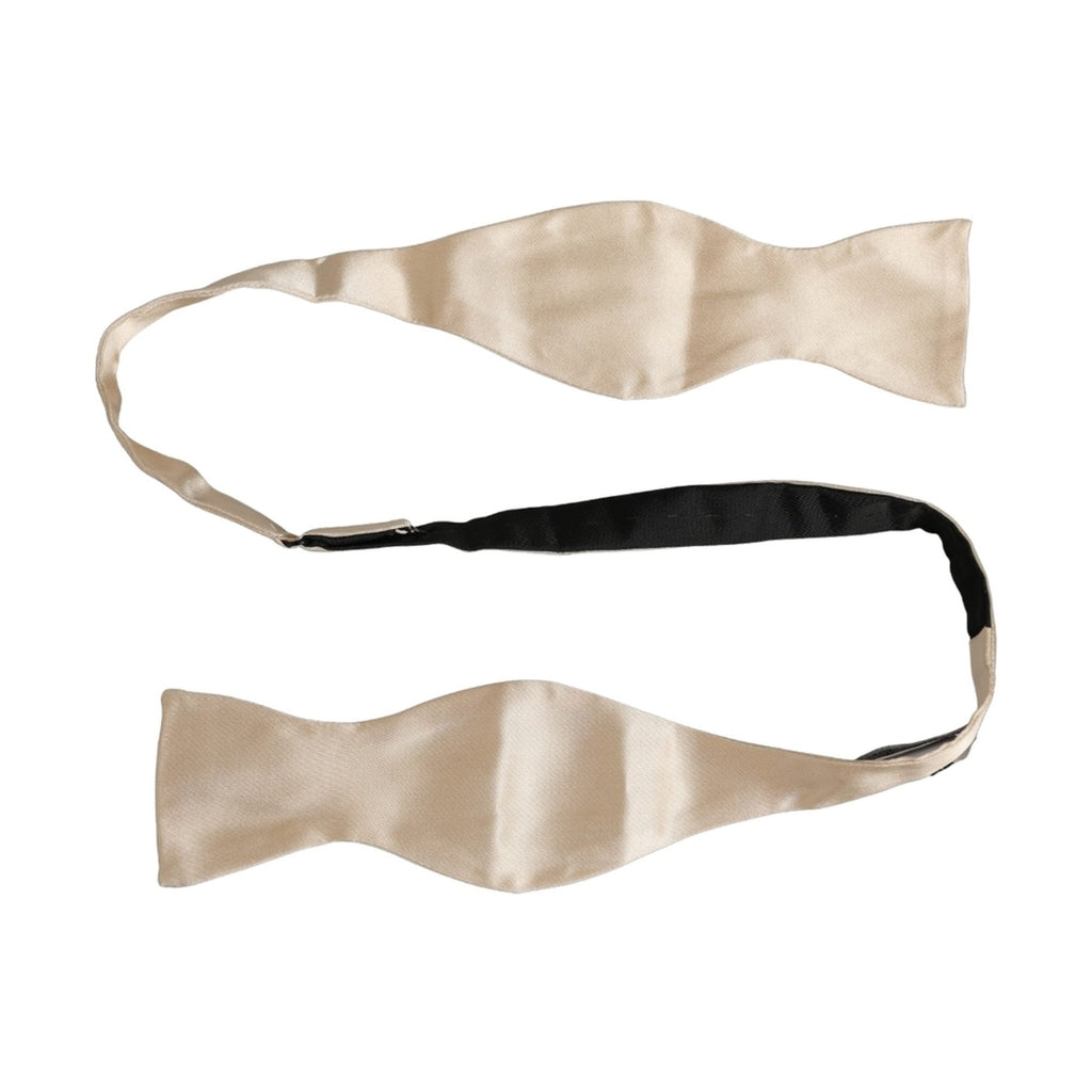 Dolce & Gabbana Men Beige 100% Silk Adjustable Neck Papillon Bow Tie